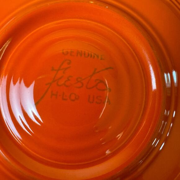 Fiesta FiestaWare Original Vintage & Post 1986 Set of 5 saucers Red Apricot Rose - Picture 10 of 13